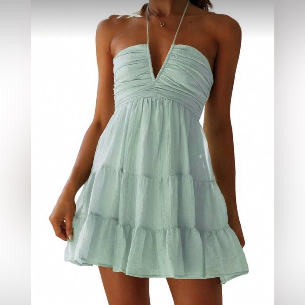 Green Strapless Dress
